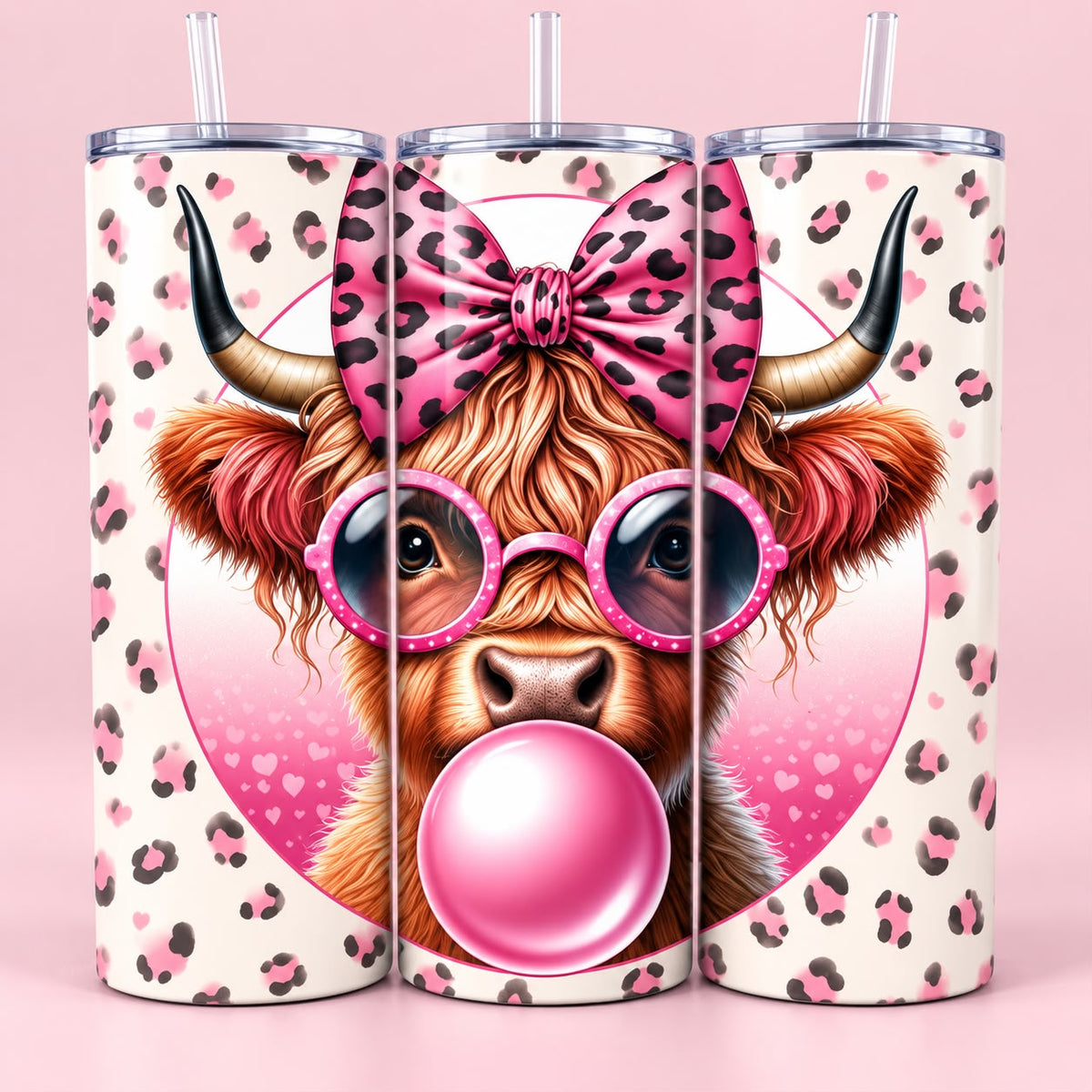 Bubble Highland Cow 20oz Tumbler