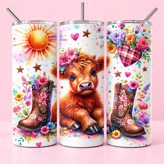 Country Highland Cow 20oz Tumbler