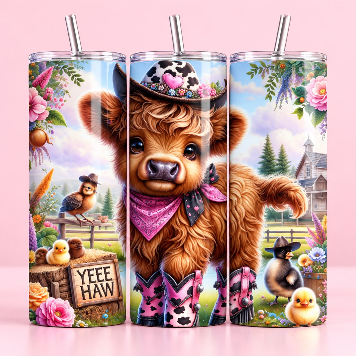 Country Girl Highland Cow Tumbler