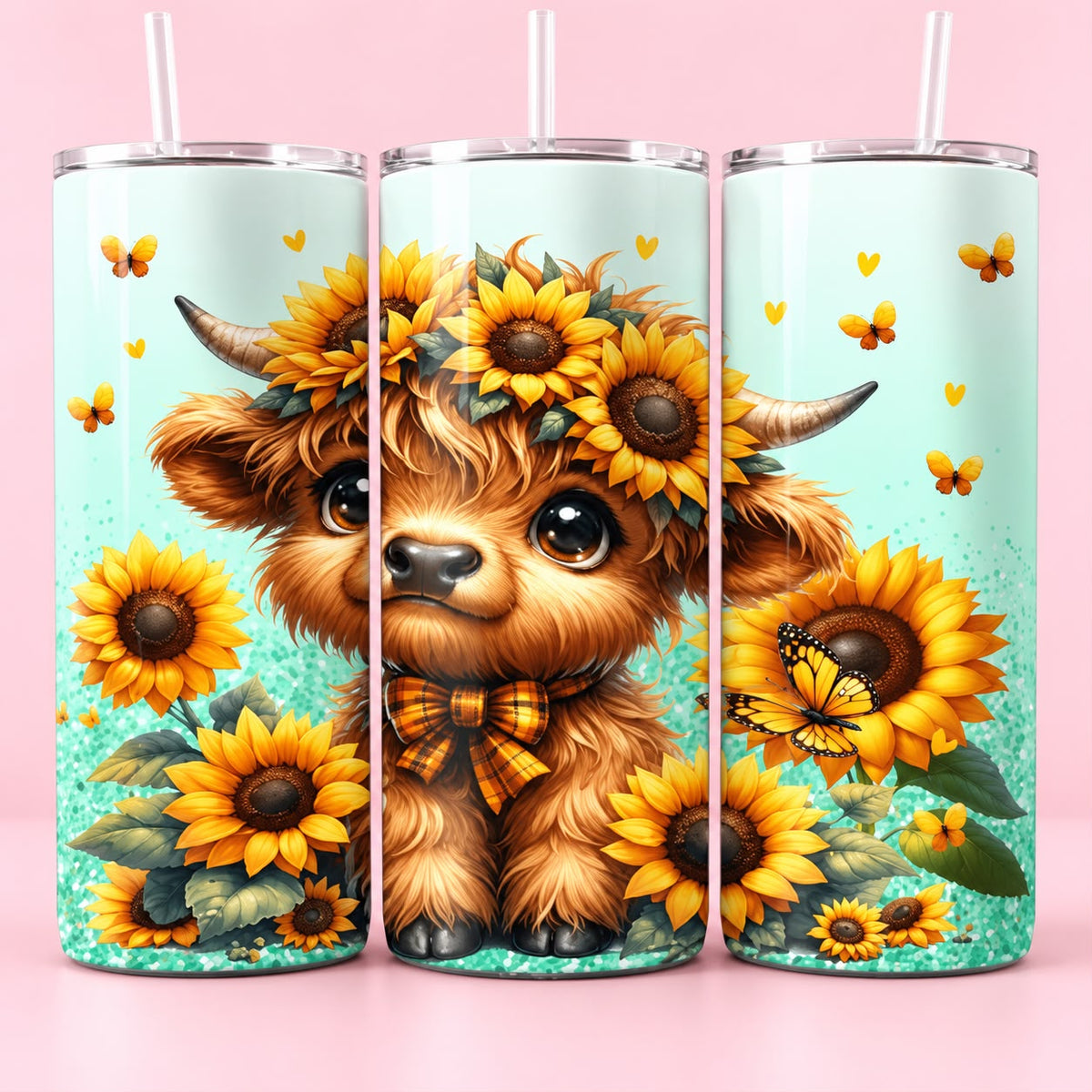 Sunflower Highland Coz 20oz Tumbler