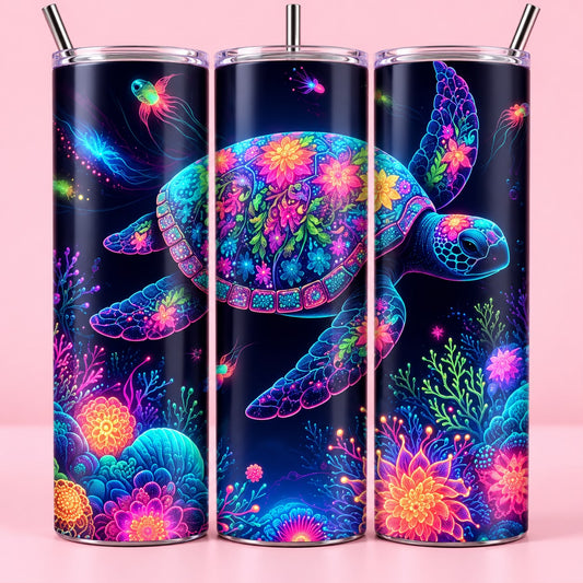 Neon Turtle 20oz Tumbler