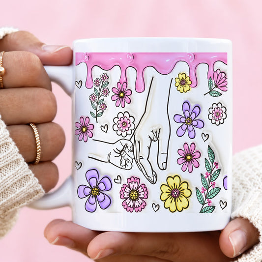Floral Pink Splash 1 Hand Mug