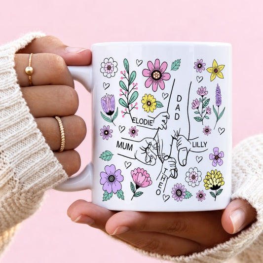 Bright Floral 4 Hands Mug