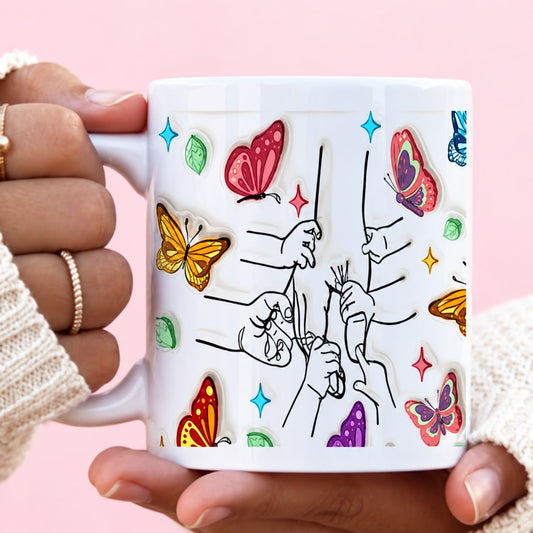 Floral 6 Hands Mug